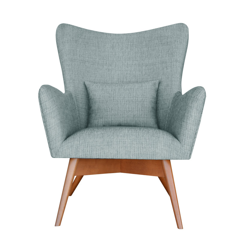 Wesley Upholstered Wingback Chair, Turquoise