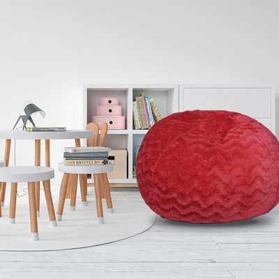 Fauteuil à billes en fausse fourrure, chaise longue en tissu confortable et extensible pour enfants et adultes avec housse facile à nettoyer, siège en fausse fourrure confortable pour les chambres à coucher, rembourré de mousse à mémoire de forme
