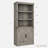 Farmhouse Bookcases with Doors 5 Tier Bookshelf with Storage 70 inch Tall Bookshelf and Bookcase Wooden Storage Cabinet for Living Room Home Office Bedroom (Rustic Gray)-1529554331