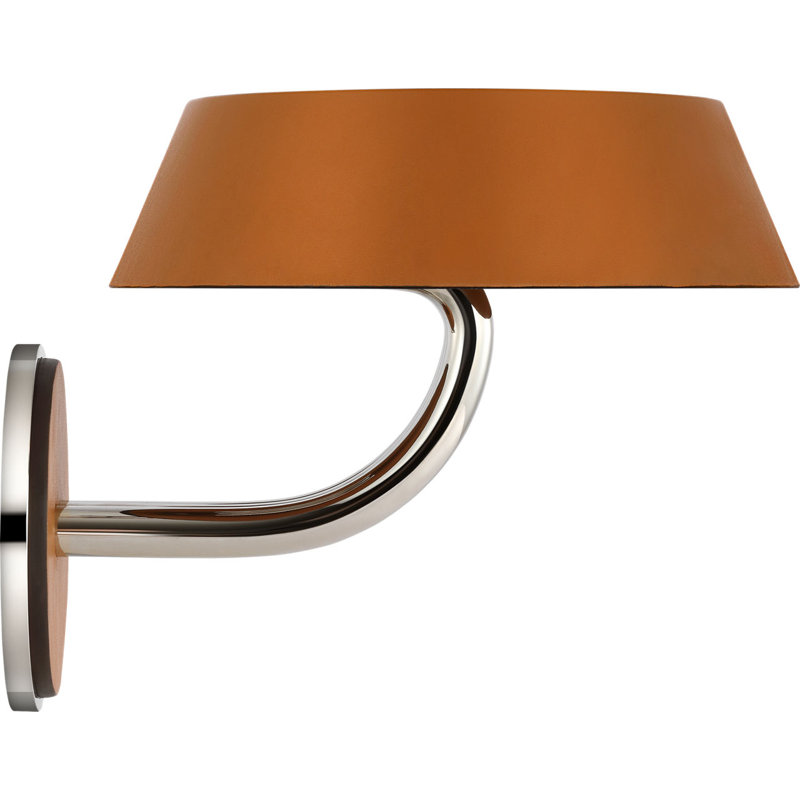 Hudson St. 8" Sconce, Nutmeg, Polished Nickel