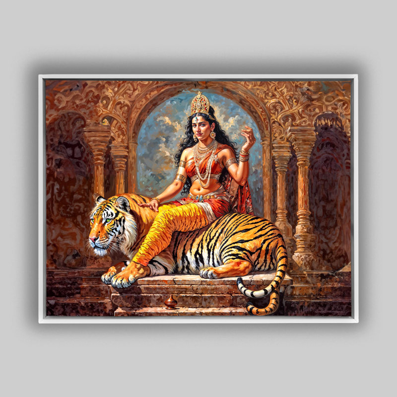 Toile murale Parvati, cadre flottant, H 20 po x l 24 po, Reproduction encadrée sans passe-partout, Blanc