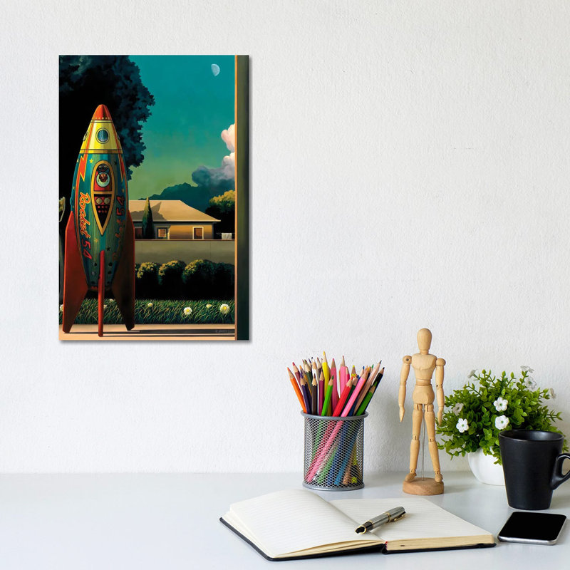 Rocketman by Ross Jones - Wrapped Canvas Painting, 20.32 cm H x 30.48 cm W