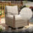 7-seater Patio Furniture Set, 7 Pieces Wicker Sofa with 2 Armchairs, Double-layer Coffee Table and  Ended Table-266308656
