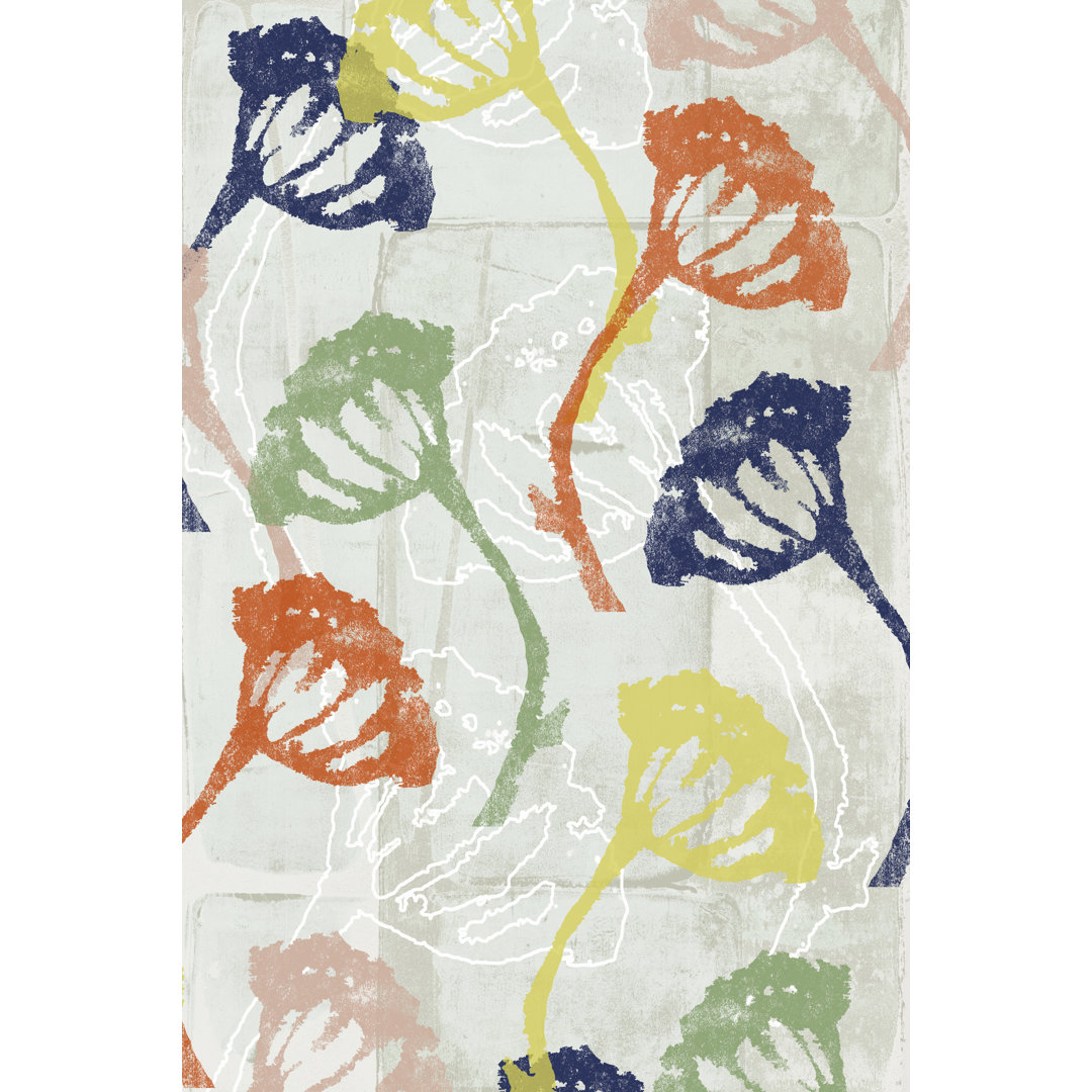 Leinwandbild Stamped Floral II von Jennifer Goldberger