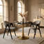 Table de salle à manger Bristol moderne avec plateau en panneau de fibres à densité moyenne et piédestal en acier inoxydable-368104179-368104182-368104184