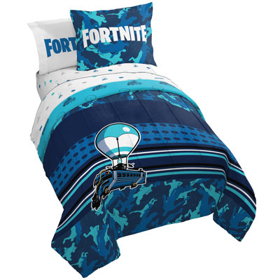 Ensemble de literie 7 pièces avec taies décoratives Level Up Fortnite