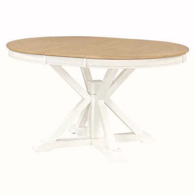 Table de salle à manger extensible rétro avec rallonge de 12 po pour salle à manger et salon (bois naturel délavé)