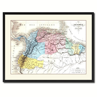 " Columbia Venezuela Guianna Old Map "