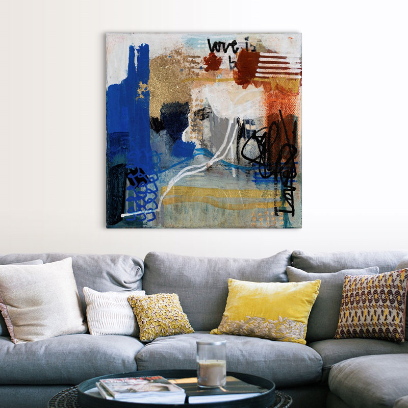 «Love Always I» par B. Robert - reproduction d'art, H 48 po x l 48 po x P 1,25 po, Toile tendue