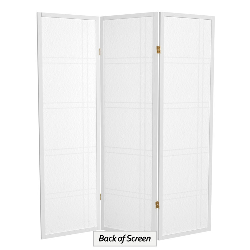 70.5" Tall Double Cross Shoji Panel Room Divider, White, 5 ft, 3