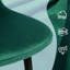 Ensemble de 2 chaises modernes en velours avec pieds en métal pour le salon, vert foncé