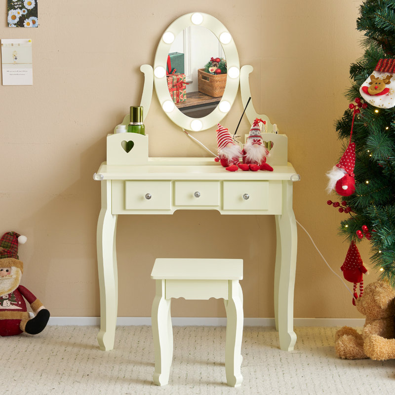 Ensemble de coiffeuse pour enfant, Jaune