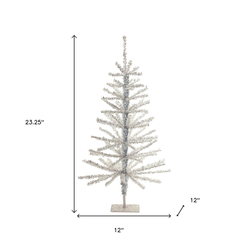 Ensemble de deux sapins de Noël clairsemés argentés