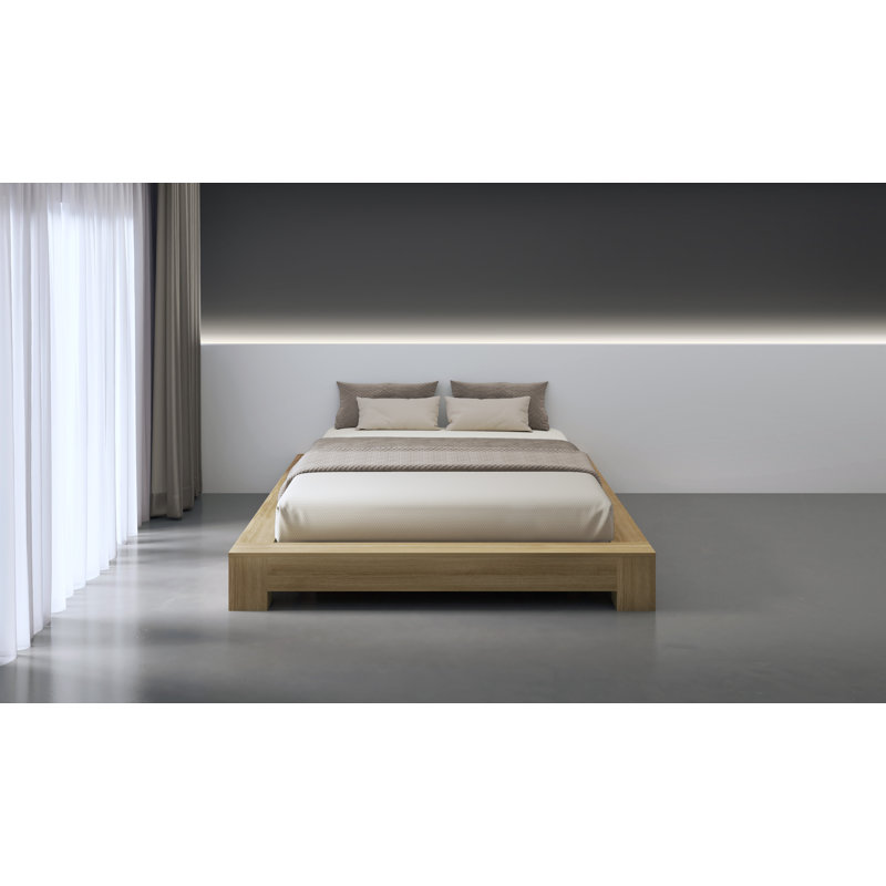 Platform Bed, Light Brown
