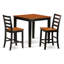 Ensemble de salle à manger à hauteur de comptoir 3 pièces pour petits espaces comprenant une table de salle à manger carrée et 2 chaises en bois, 36 po x 36 po, noir et cerise-1542102473