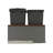 LEGRABOX Double 35 Qt. Orion Gray/Walnut Pullout Waste Container w/ BLUM Soft-Close for 18" Frameless Base Cabinets-23617904-94679844-115789036