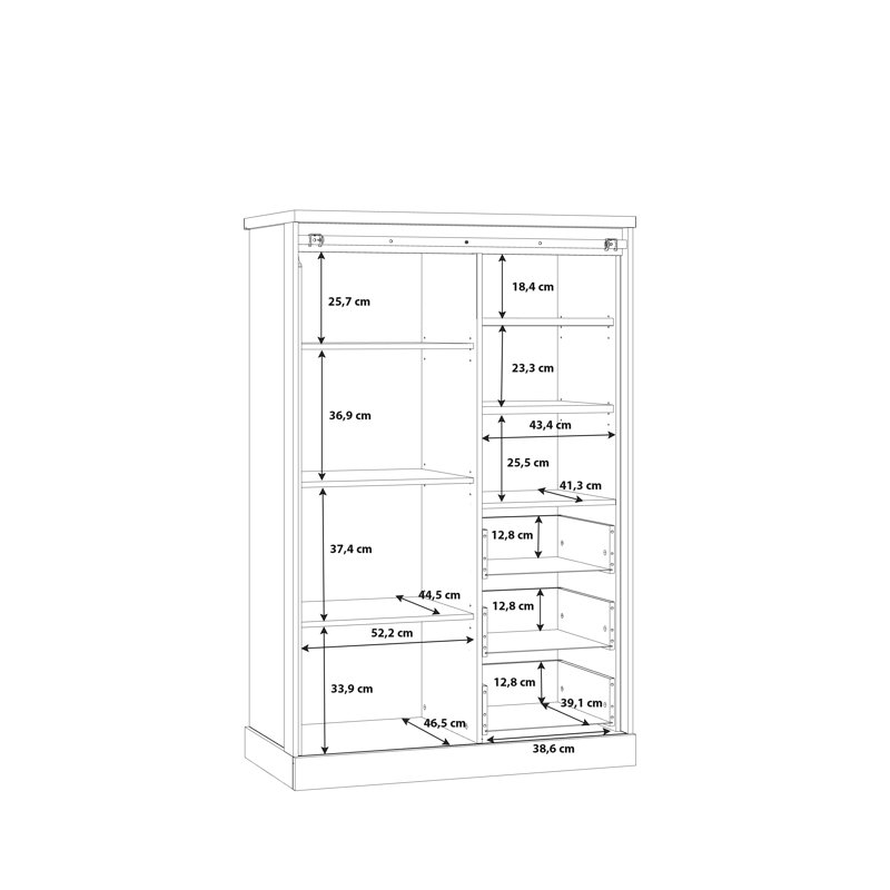 Lauran 3-Drawer 3-Shelf Storage Cabinet