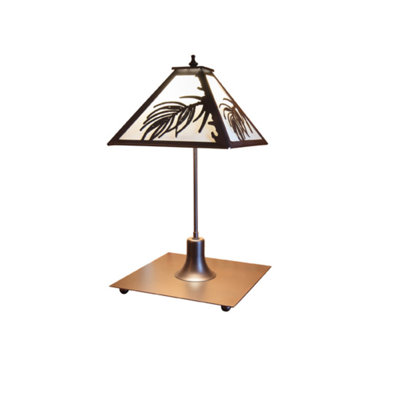 17" Wide Pine Needle Table Lamp