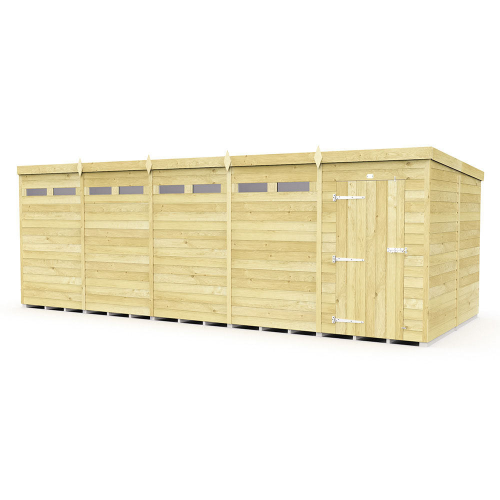 20ft x 8ft Pent Security Shed - Single Door