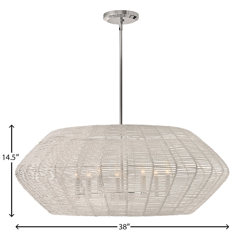 Luca 7 - Light Chandelier, Natural/White, Chrome