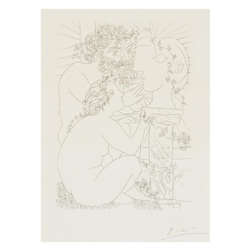 «Sculptor and Model plate 39» de la Suite Vollard par Pablo Picasso - Estampe numérique, H 28 po x l 22 po