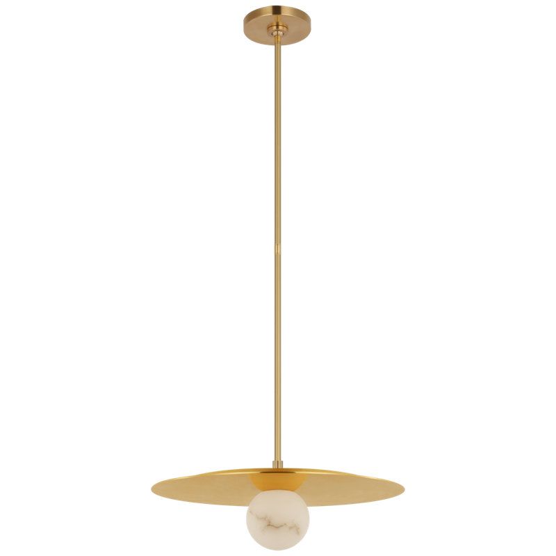Pertica 1 - Light LED Pendant, 49.25" H x 18" W x 18" D, Mirrored Antique Brass