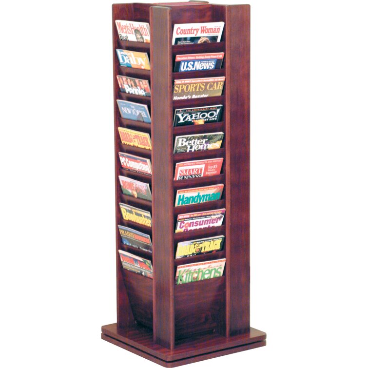 Wooden Mallet 14 Pocket Free Standing Magazine Rack; Medium Oak