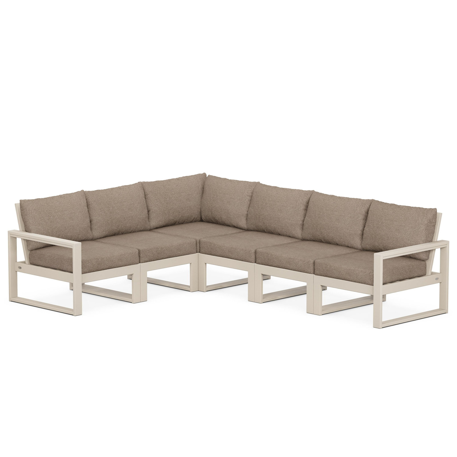 Edge 110.5'' Wide L-Shaped Patio Sectional with Cushions, Green, Spiced Burlap