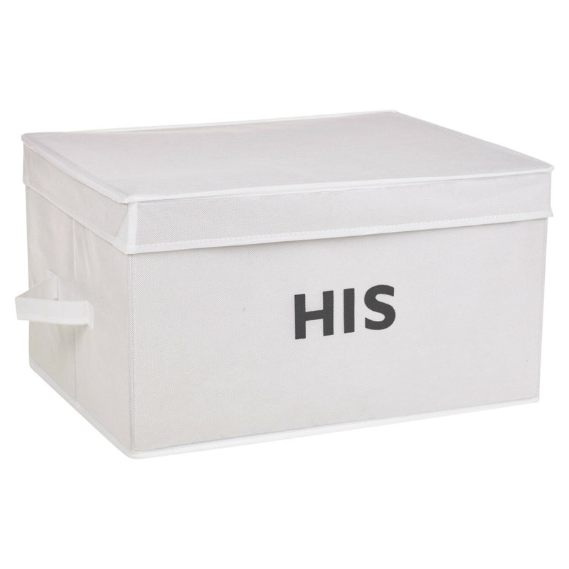 Rebrilliant Fabric Decorative Basket, His White