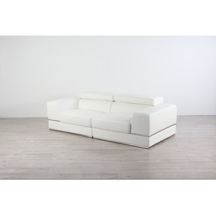 Canapé modulaire carré en cuir véritable 89 "Emma (Ensemble de 2)