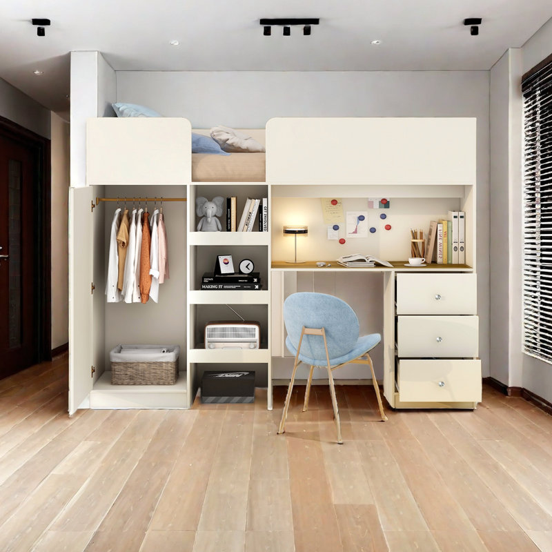 Angelynne Kids Full Loft Bed with Drawers