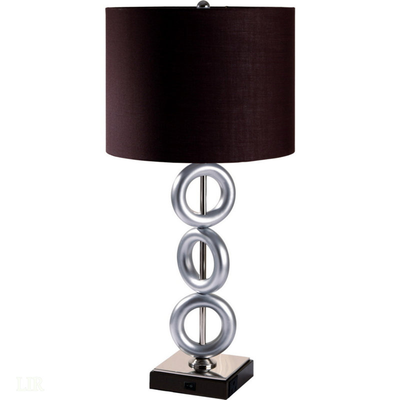 29" Tall Metal Table Lamp With Silver Finish, Table Lamp