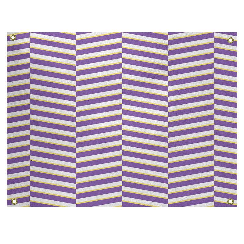 Jaya Polyester Tapestry, 26" H x 36" W, Purple/Yellow/White
