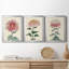 «Chrysanthemum Woodblock I», ensemble de 3 peintures sur toile encadrées-1694466990-1694466987