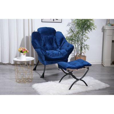 Chaise contemporaine confortable en tissu de coton pour le salon, le bureau, la chambre à coucher avec structure en acier