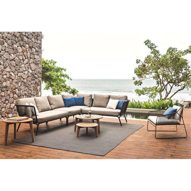 Attol Outdoor Round Teak Coffee Table, 20.56" W x 20.56" L x  10.25" H
