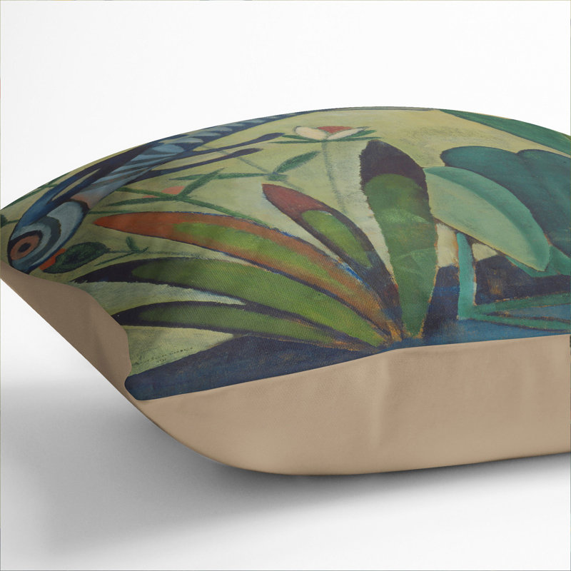 Leap Of The Rabbit Square Throw Cushion, Stone, 40cm H x 40cm W x 15cm D