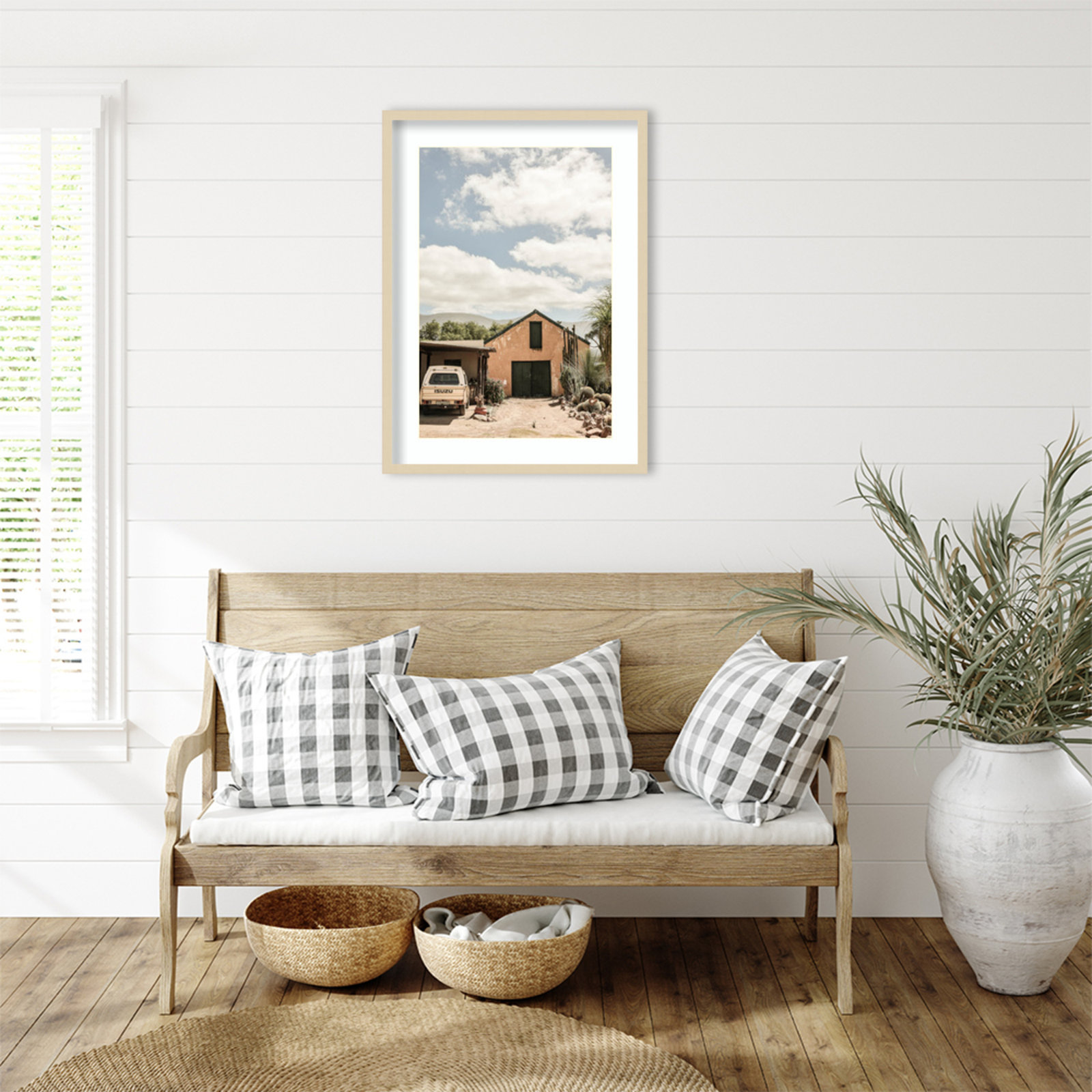 Karoo Farm House 02 by Shot by Clint Wood Framed Wall Art Print, Brown Framed, 33" H x 24" W