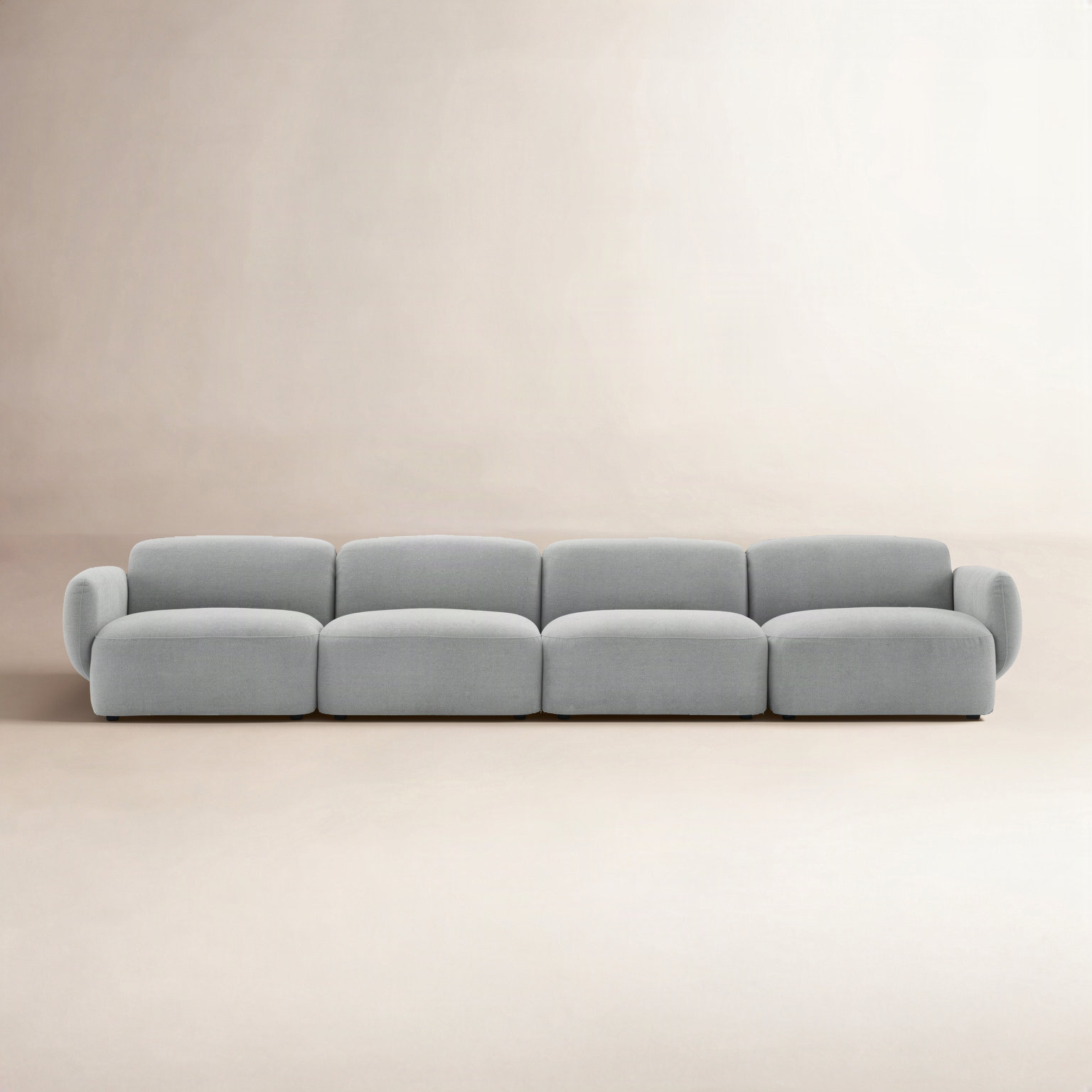 Isles 150'' Upholstered Sofa, Mellow Gray Chenille