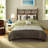 Embroidered 7 Piece Cal King Polyester Bedding Sets, Modern Home
