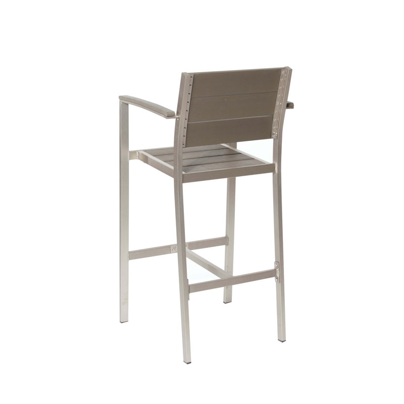 Set Of 4 Arm Betty Bar Stools, Gray