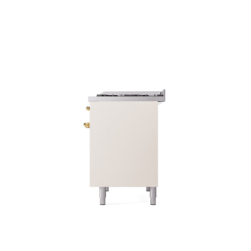 ILVE Nostalgie II 40 in Dual Fuel Range, Liquid Propane, White/Bronze