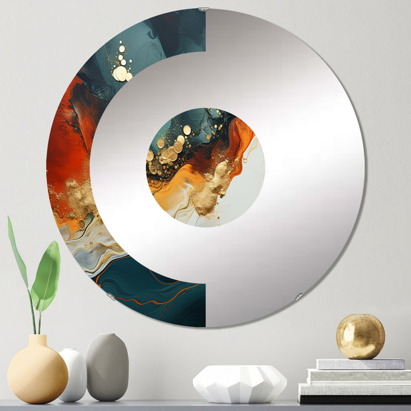 Slaugh - Miroir mural demi-cercle, 31,4 po x 31,4 po