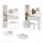 Makeup Vanity Desk With Mirror & LED Lights, Stool-1458248748