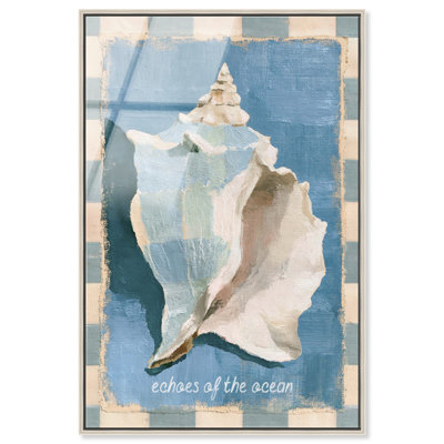 Décoration murale pour chambre d'étudiant : Impression acrylique encadrée « Échos de l'océan » par Art Remedy, cadre argenté, 20 x 30