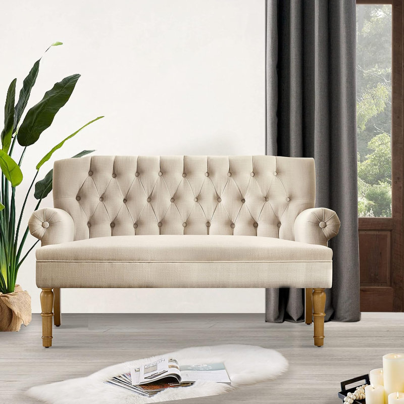 Loveseat Sofas for Living Room in a Box Sofa Para Sala , Linen, Beige