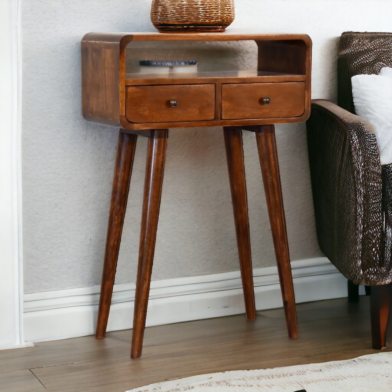 Solid wood deals narrow console table