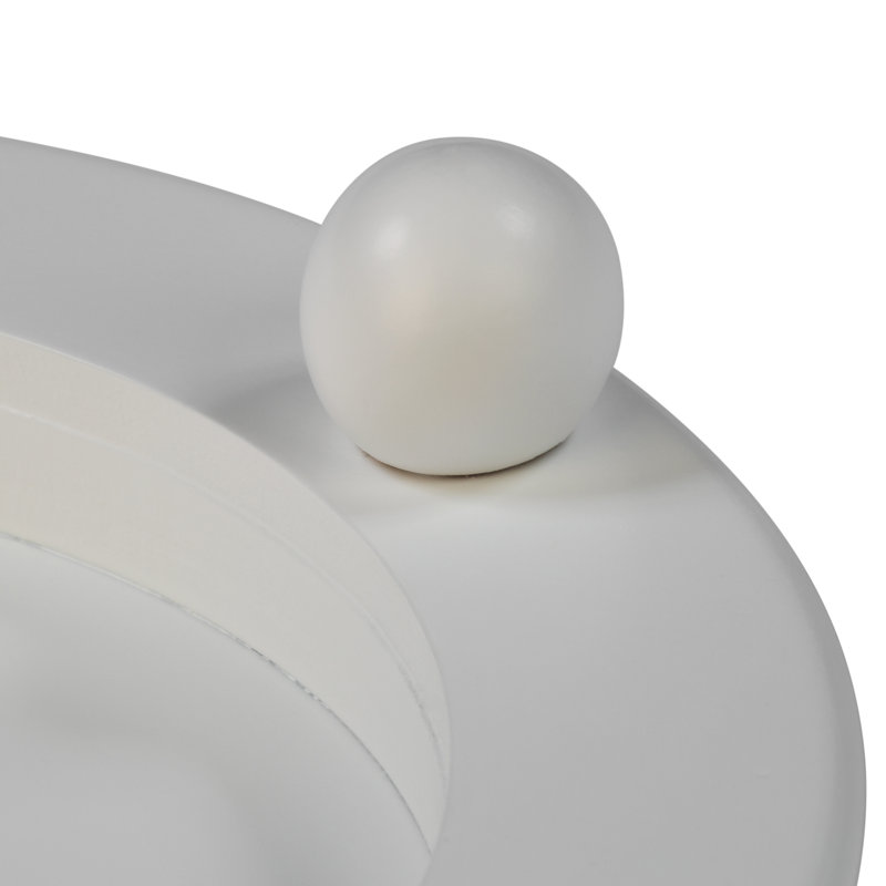 White Round Wood Beaded Risers - Set of 2