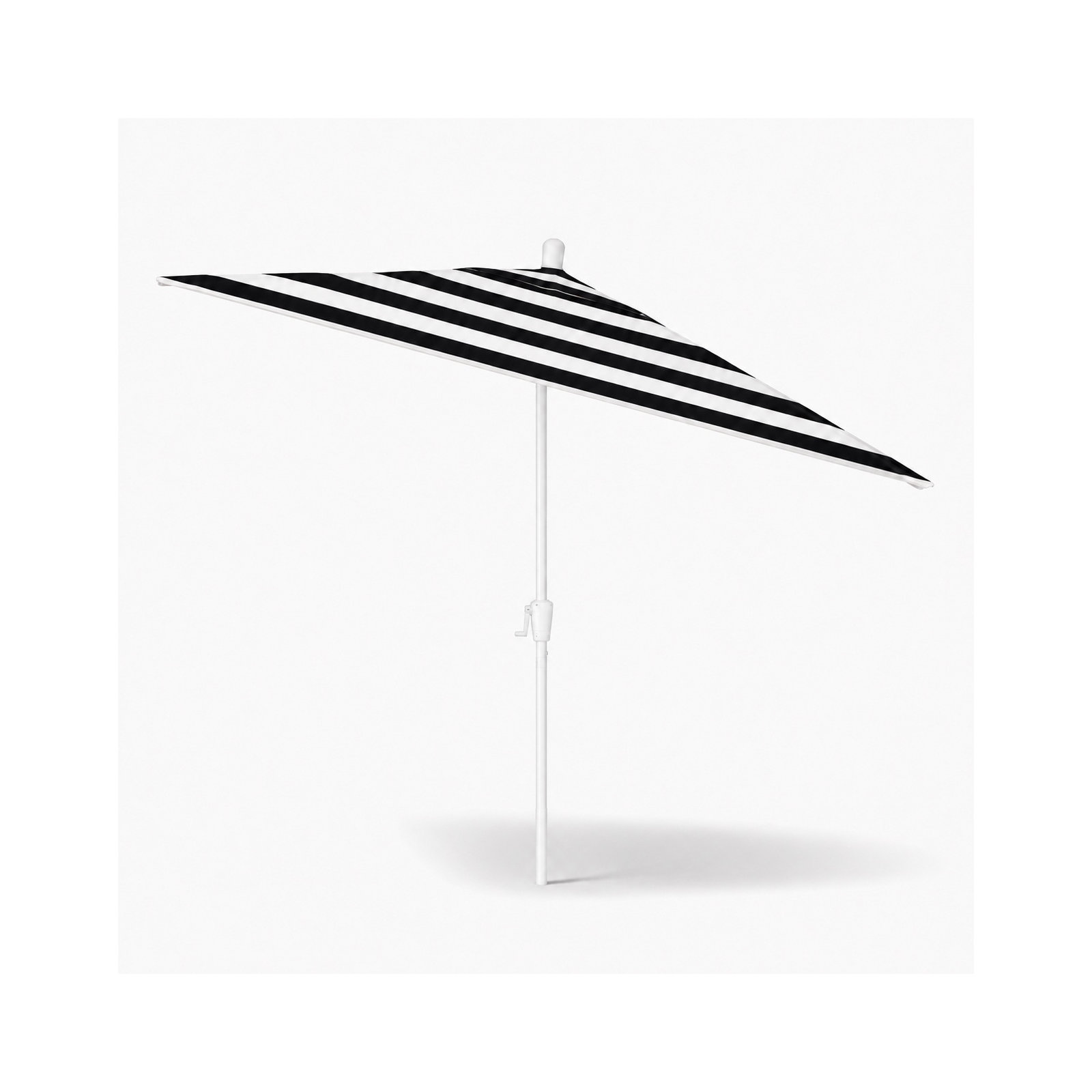 Olivier 116.7'' Outdoor Umbrella, White Sand, Black Polyester Stripes