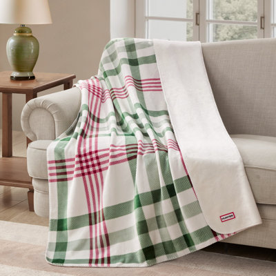 Hunter Reversible Plaid Plush Throw Blankets